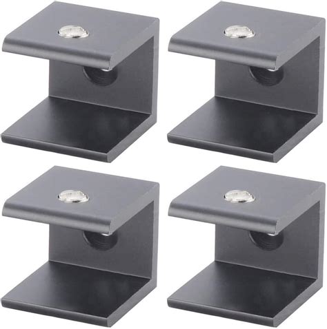 Glass Clips,4 Pcs Wall Mounted Glass Clamps Glass Shelf 